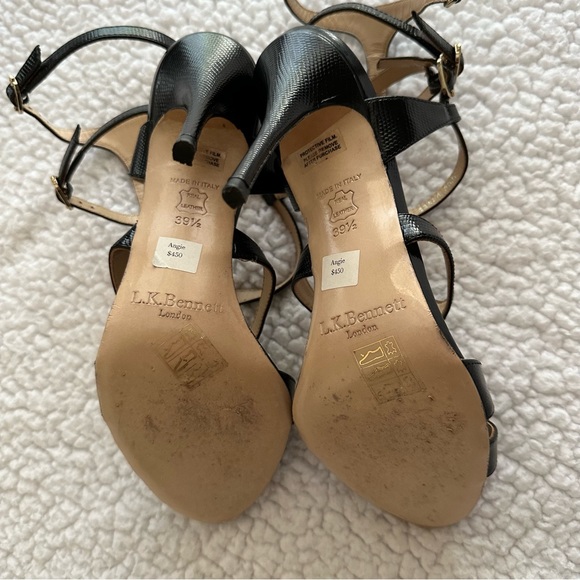 L.K. Bennett black gladiator Angie strappy leather high heels made in Italy 39.5 - Picture 6 of 12